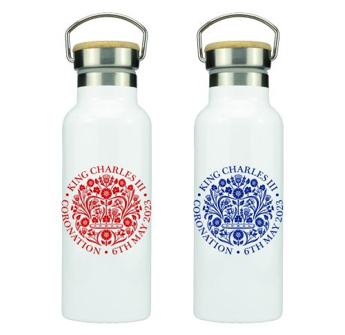 King's Coronation Commemorative Metal Bottle Canteen Lid Double Walled Stainless Steel